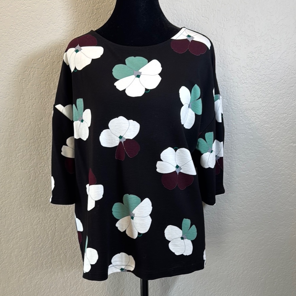 Floral Black Top